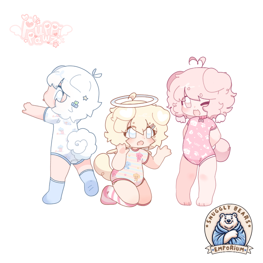 ABDL Onesie – Puppi Pawz - Powder Pups Onesie