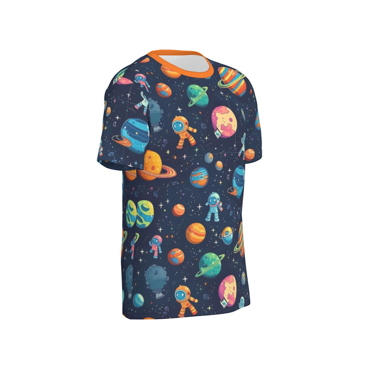 Vibrant ABDL themed T-shirt featuring a space adventure design with astronauts and planets.