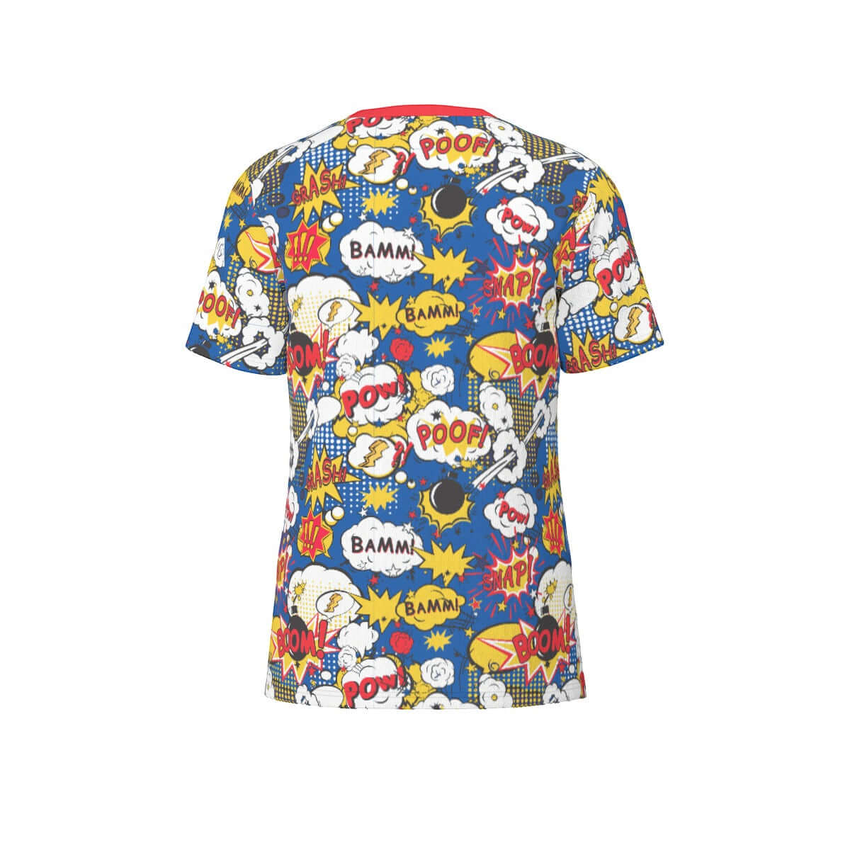 Vibrant ABDL themed T-shirt featuring colorful comic-style graphics and bold expressions like BAMM, POOM, and BOOM.
