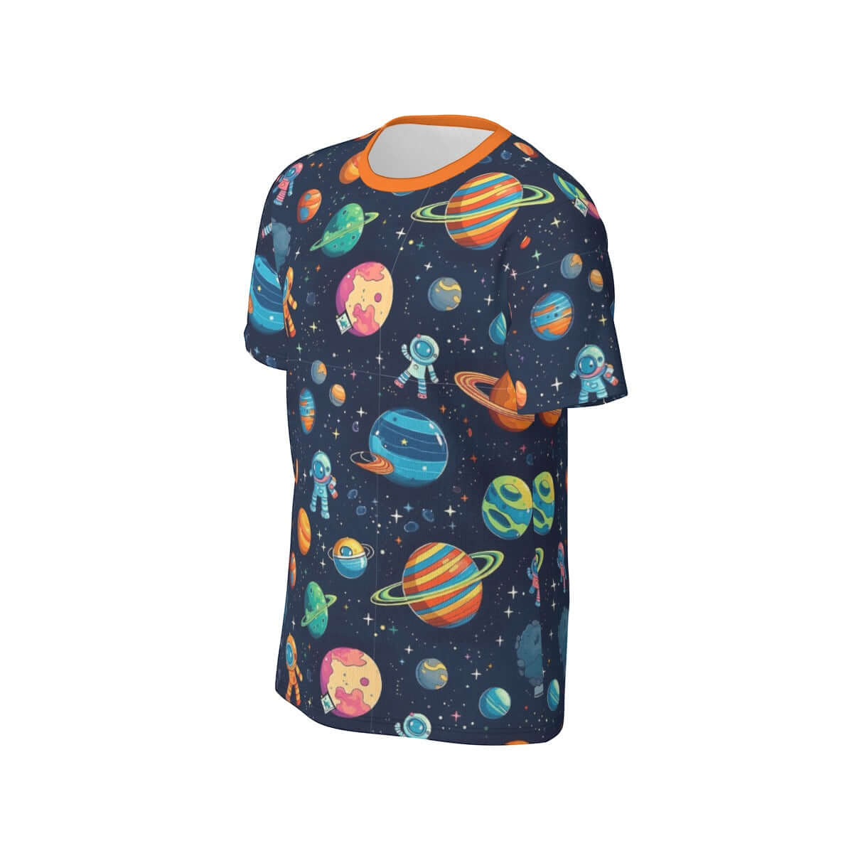 Vibrant ABDL themed T-shirt featuring a space adventure design with astronauts and planets.