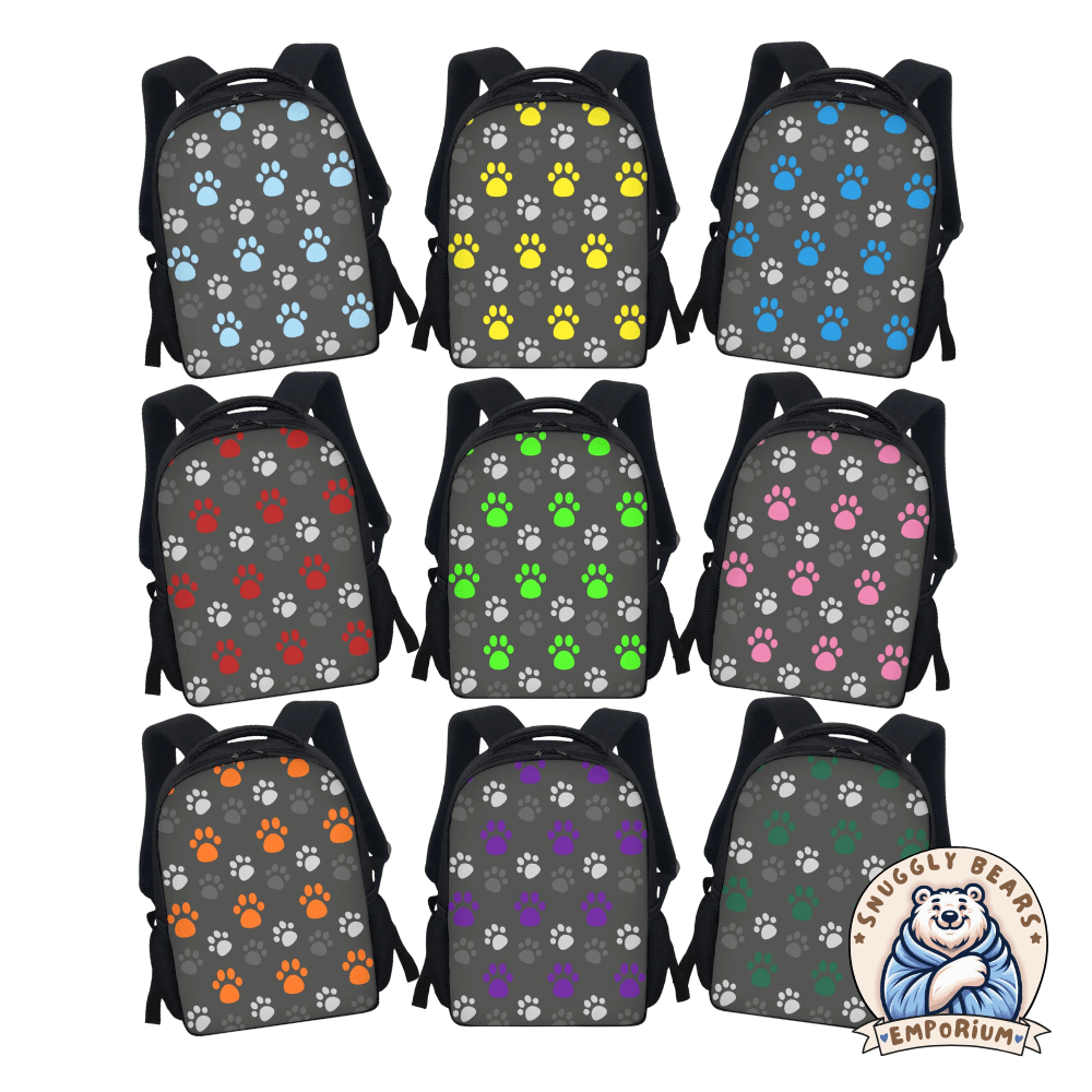 Coloured Paw Prints Backpack