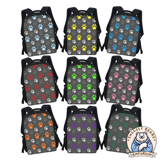 Coloured Paw Prints Backpack