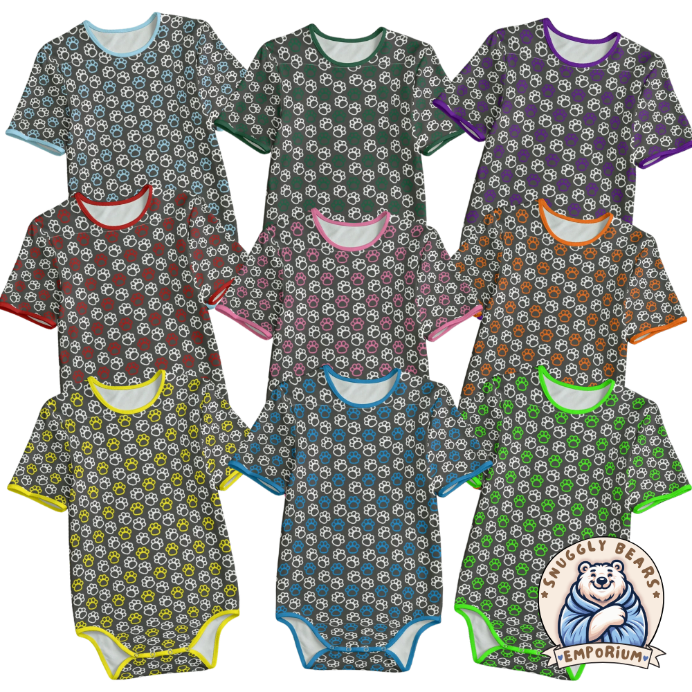 ABDL Onesie – Paw Prints Outline