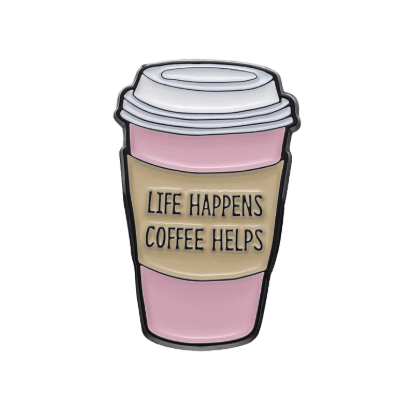 Coffee Helps Enamel Pin Badge