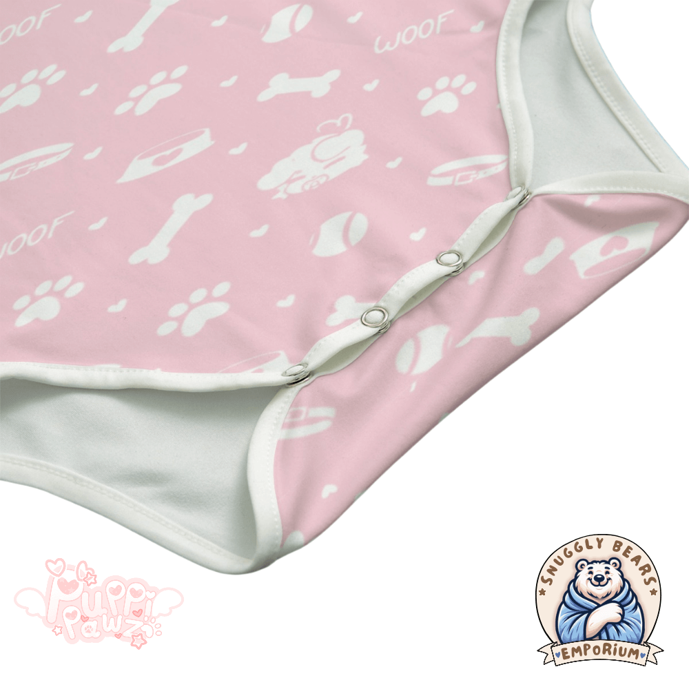 ABDL Onesie – Puppi Pawz - Baby Pink Paws Onesie