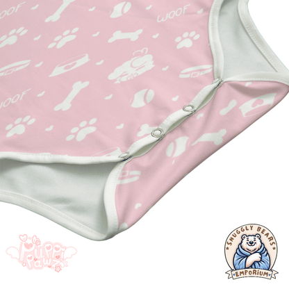 ABDL Onesie – Puppi Pawz - Baby Pink Paws Onesie