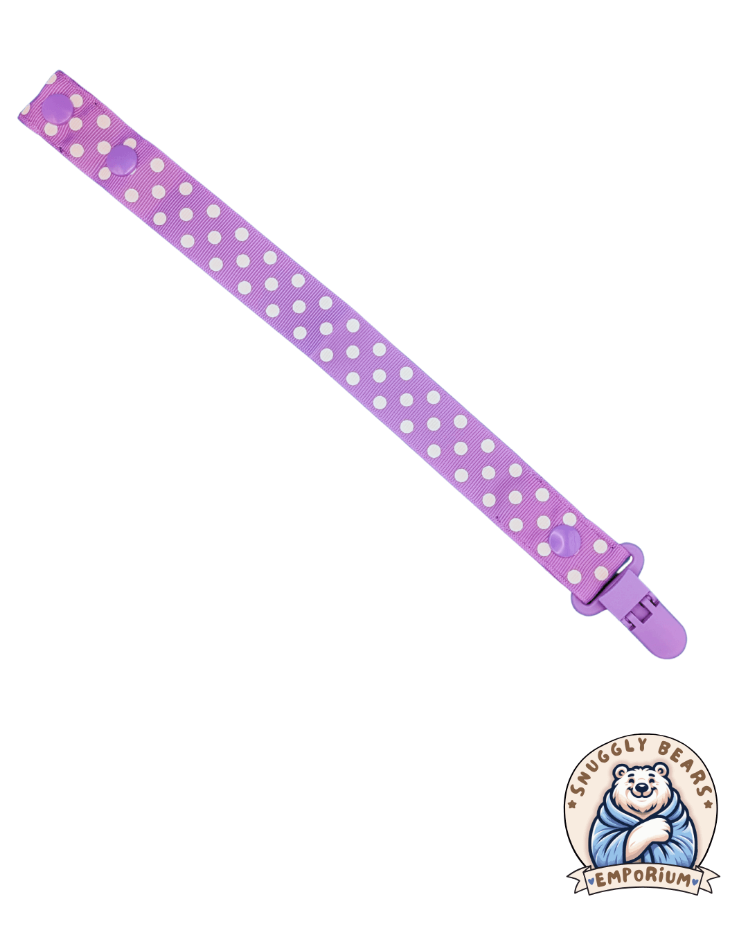 Poka Dot Pacifier Clip