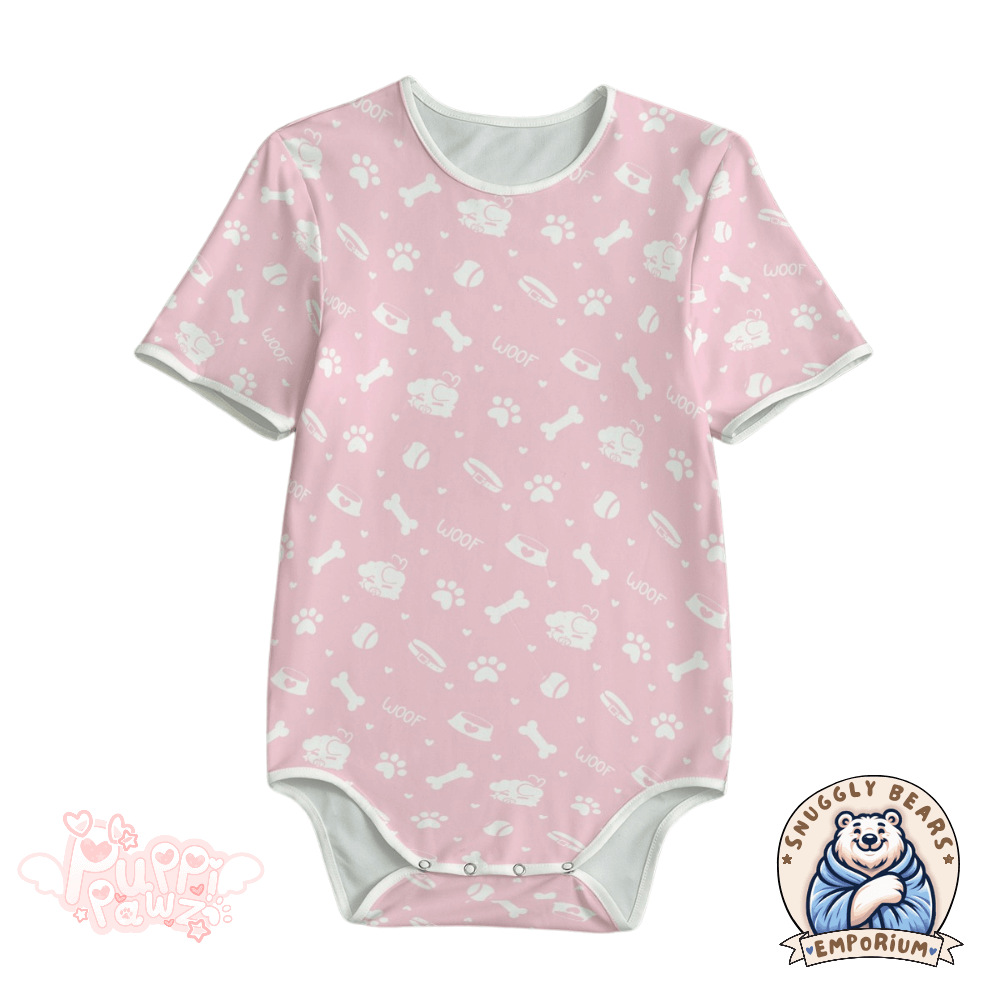ABDL Onesie – Puppi Pawz - Baby Pink Paws Onesie