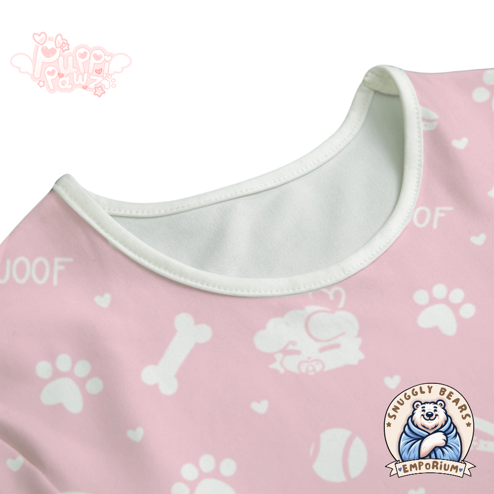 ABDL Onesie – Puppi Pawz - Baby Pink Paws Onesie