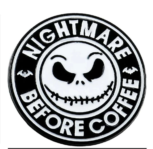 Nightmare Before Coffee Enamel Pin Badge