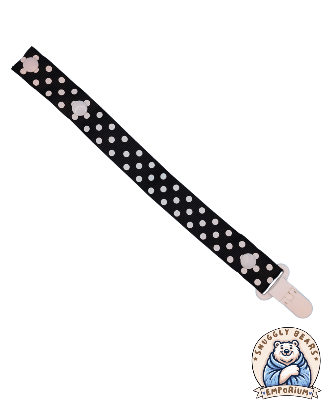 Poka Dot Pacifier Clip