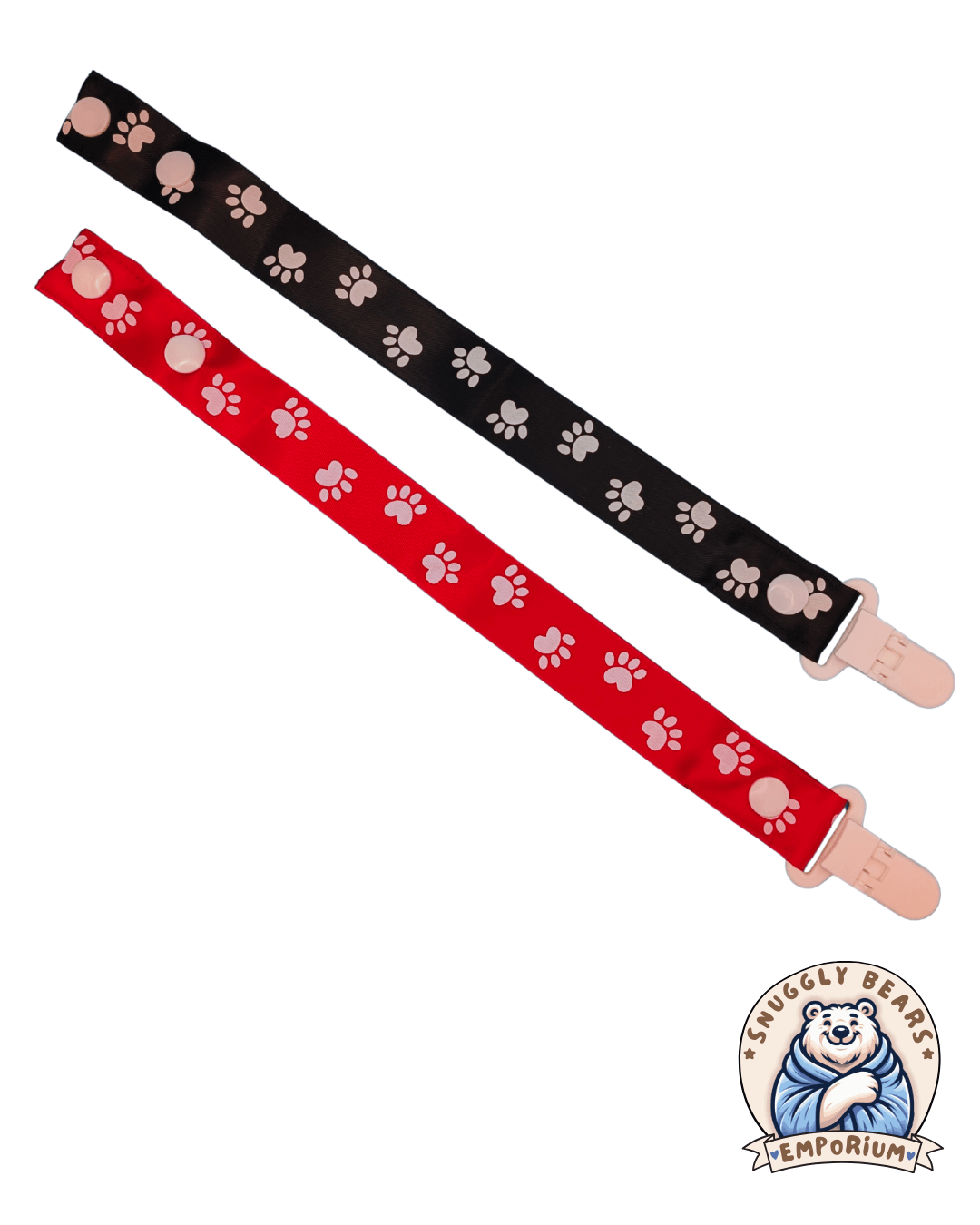 Paw Print Pacifier Clip